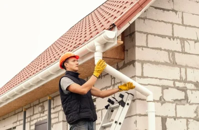 Pose et remplacement de gouttières à Poisieux